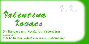 valentina kovacs business card
